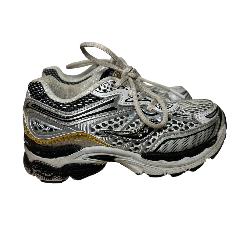 Saucony Omni 9 White Gold Metallic Silver Toddler Sneakers Size US 9M
